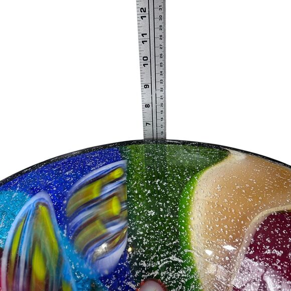 Millefiori Murano Hand Blown Italian Art Glass Large Centerpiece Bowl Rainbow - Picture 11 of 11